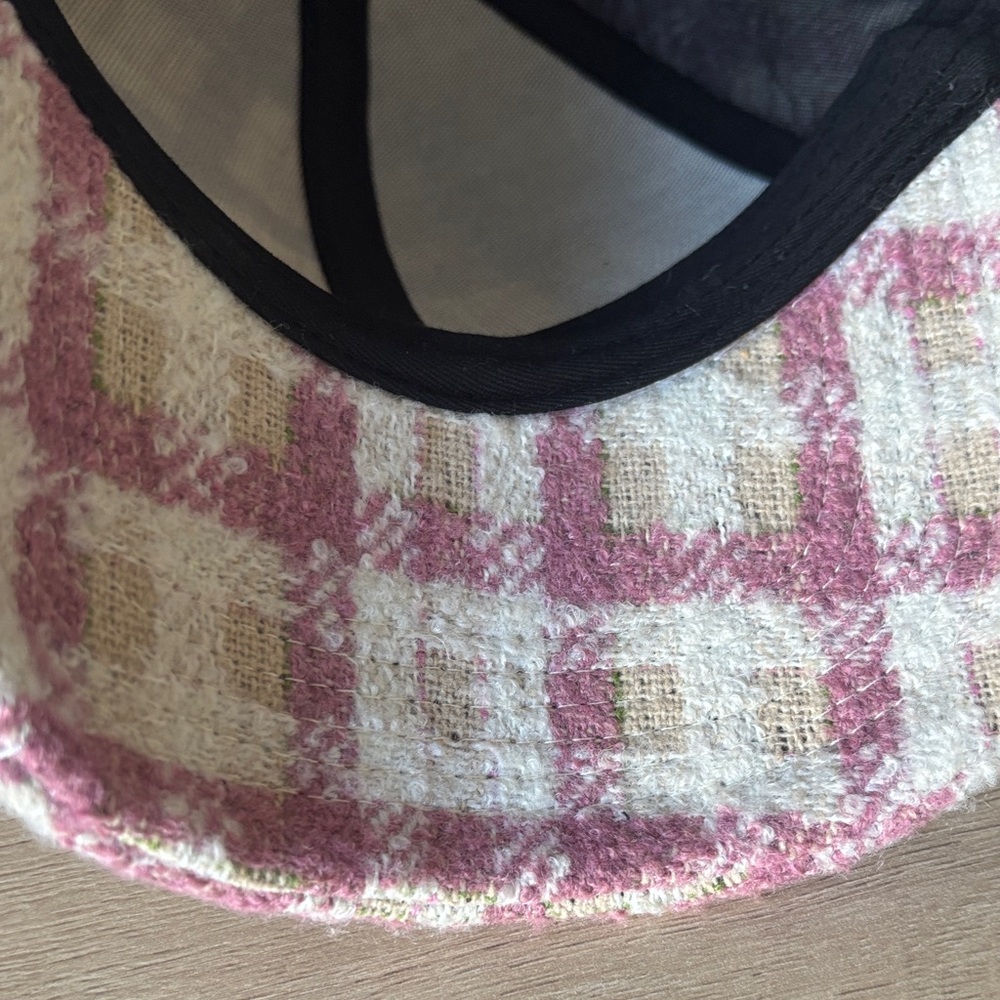 Wyeth by Todd Magill Pink and Cream Checkered Cap Hat - Picture 4 of 8